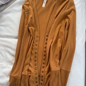 Stylish Tan Button-Up Cardigan